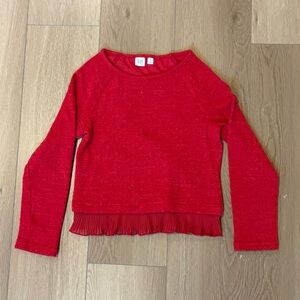 FALL SALE! Gap Kids Red Sweater w/Sparkly Dots & Silky Ruffle. Size: L (10).